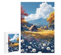 1000 PCS Puzzles pour Adolescents Autumn Cabin in Field Puzzles pour Adultes Assemblage De Motifs Stimule Le Cerveau Jeux Et Jouets Stimulants 1000 PCS