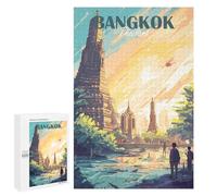 1000 PCS Puzzles pour Adolescents Bangkok Thailand Travel Puzzles pour Adultes Jeux Relaxants Assemblage De Motifs Interaction Parent-Enfant 1000 PCS