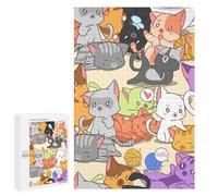 1000 PCS Puzzles pour Adolescents Black Cats Cute Rainbow Casse-têtes pour Adultes, Jeux De Réflexion, Analyse Et Logique, Cadeaux De Noël Et d'anniversaire 1000 PCS