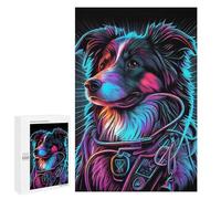 1000 PCS Puzzles pour Adolescents Chien Synthwave Puzzle, Jouet, Décoration Murale, Difficile, Original, Cadeaux d'anniversaire Et De Noël 1000 PCS