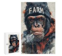 1000 PCS Puzzles pour Adolescents Chill Monkey with Cigarette Puzzles pour Adultes, Jeu Familial D'analyse Et De Logique, Cadeaux Anti-Stress 1000 PCS