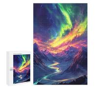 1000 PCS Puzzles pour Adolescents Colorful Aurora Mountain Landscape Puzzles pour Adultes - Jeu Difficile Et Stimulant À Compléter - Jouets De Jeu Stimulants 1000 PCS