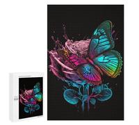 1000 PCS Puzzles pour Adolescents Colorful Butterfly on Rose Puzzles pour Adultes - Jeu Difficile Et Stimulant À Compléter - Jouets De Jeu Stimulants 1000 PCS