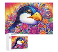 1000 PCS Puzzles pour Adolescents Colorful Floral Penguin Illustration Jeux De Puzzle Relaxants, Amusants Et Humoristiques : des Cadeaux d'anniversaire Et De Noël Uniques 1000 PCS