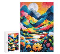 1000 PCS Puzzles pour Adolescents Colorful Mountain Landscape Puzzle, Jouet, Décoration Murale, Difficile, Original, Cadeaux d'anniversaire Et De Noël 1000 PCS