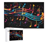 1000 PCS Puzzles pour Adolescents Colorful Music Notes Dance Puzzles pour Adultes Jouets Anti-Stress Défi Difficile Cadeaux Et Anniversaires Uniques 1000 PCS