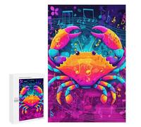 1000 PCS Puzzles pour Adolescents Colorful Musical Crab Art Print Puzzles pour Adultes - Jeu Difficile Et Stimulant À Compléter - Jouets De Jeu Stimulants 1000 PCS