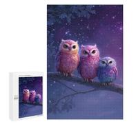1000 PCS Puzzles pour Adolescents Colorful Night Owls Art Print Puzzles pour Adultes - Jeu Difficile Et Stimulant À Compléter - Jouets De Jeu Stimulants 1000 PCS