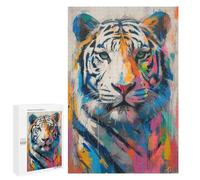 1000 PCS Puzzles pour Adolescents Colorful Tiger Painting Artwork-1 Puzzles pour Adultes Assemblage De Motifs Stimule Le Cerveau Jeux Et Jouets Stimulants 1000 PCS