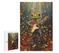 1000 PCS Puzzles pour Adolescents Cool Frog Rock Star Puzzle pour Adultes : Jeu De Rapidité Manuelle pour Anniversaire, Noël 1000 PCS
