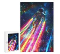 1000 PCS Puzzles pour Adolescents Cosmic Astronaut Rainbow Lights Puzzles pour Adultes - Jeu Difficile Et Stimulant À Compléter - Jouets De Jeu Stimulants 1000 PCS