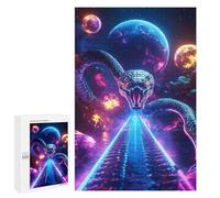 1000 PCS Puzzles pour Adolescents Cosmic Serpent Snake Space Planets Puzzle, Jouet, Décoration Murale, Difficile, Original, Cadeaux d'anniversaire Et De Noël 1000 PCS