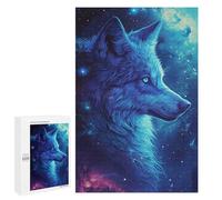 1000 PCS Puzzles pour Adolescents Cosmic Wolf Portrait-3 Puzzles pour Adultes - Jeu Difficile Et Stimulant À Compléter - Jouets De Jeu Stimulants 1000 PCS