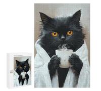 1000 PCS Puzzles pour Adolescents Cozy Cat with Coffee Mug -4 Puzzles pour Adultes Assemblage De Motifs Stimule Le Cerveau Jeux Et Jouets Stimulants 1000 PCS