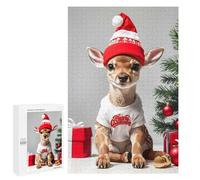 1000 PCS Puzzles pour Adolescents Cute Fawn Happy Christmas Puzzle, Jouet, Décoration Murale, Difficile, Original, Cadeaux d'anniversaire Et De Noël 1000 PCS