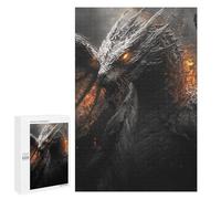 1000 PCS Puzzles pour Adolescents Dark Dragon Fantasy Artwork -3 Puzzles pour Adultes - Jeu Difficile Et Stimulant À Compléter - Jouets De Jeu Stimulants 1000 PCS