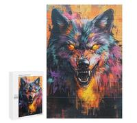 1000 PCS Puzzles pour Adolescents Dire Wolf Graffiti Art Puzzle pour Adultes : Jeu De Rapidité Manuelle pour Anniversaire, Noël 1000 PCS