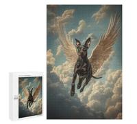 1000 PCS Puzzles pour Adolescents Doberman Angel Majestic Pet Memorial Dog with Wings Puzzles pour Adultes Et Familles : Les Jeux Améliorent La Mémoire Et Stimulent Le Cerveau