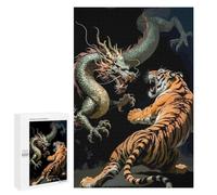 1000 PCS Puzzles pour Adolescents Dragon and Tiger Confrontation Puzzle, Jouet, Décoration Murale, Difficile, Original, Cadeaux d'anniversaire Et De Noël 1000 PCS