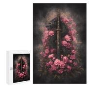 1000 PCS Puzzles pour Adolescents Dragon Sword with Pink Flowers Puzzles pour Adultes - Jeu Difficile Et Stimulant À Compléter - Jouets De Jeu Stimulants 1000 PCS