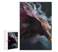 1000 PCS Puzzles pour Adolescents Eagle Water Neon Smoke Art Puzzle pour Adultes : Jeu De Rapidité Manuelle pour Anniversaire, Noël 1000 PCS