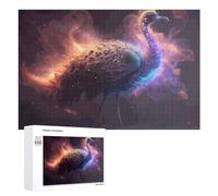 1000 PCS Puzzles pour Adolescents Fantasy Feathered Beast in Cosmic Light Puzzles pour Adultes, Jeu Familial D'analyse Et De Logique, Cadeaux Anti-Stress 1000 PCS