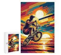1000 PCS Puzzles pour Adolescents Freestyle BMX Sunset WPAP Puzzle, Jouet, Décoration Murale, Difficile, Original, Cadeaux d'anniversaire Et De Noël 1000 PCS