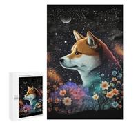 1000 PCS Puzzles pour Adolescents Galactic Fox with Flowers Puzzles pour Adultes - Jeu Difficile Et Stimulant À Compléter - Jouets De Jeu Stimulants 1000 PCS