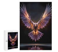 1000 PCS Puzzles pour Adolescents Geometric Eagle with Glowing Lines Puzzle, Jouet, Décoration Murale, Difficile, Original, Cadeaux d'anniversaire Et De Noël 1000 PCS