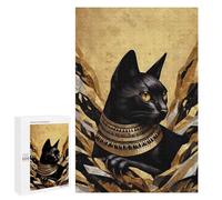 1000 PCS Puzzles pour Adolescents Gold X Black Cat Puzzles pour Adultes Jeux Relaxants Assemblage De Motifs Interaction Parent-Enfant 1000 PCS