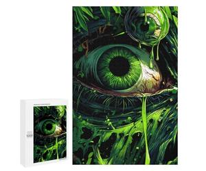 1000 PCS Puzzles pour Adolescents Green Eye Horror Poster Puzzles pour Adultes Assemblage De Motifs Stimule Le Cerveau Jeux Et Jouets Stimulants 1000 PCS