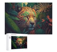 1000 PCS Puzzles pour Adolescents Jaguar in Lush Jungle Puzzles pour Adultes, Jeu Familial D'analyse Et De Logique, Cadeaux Anti-Stress 1000 PCS