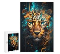 1000 PCS Puzzles pour Adolescents Leopard in Digital Art Jeux De Puzzle Relaxants, Amusants Et Humoristiques : des Cadeaux d'anniversaire Et De Noël Uniques 1000 PCS