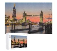 1000 PCS Puzzles pour Adolescents London's Tower Bridge at Sunset Puzzles pour Adultes Jouets Anti-Stress Défi Difficile Cadeaux Et Anniversaires Uniques 1000 PCS