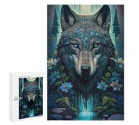 1000 PCS Puzzles pour Adolescents Mandala Wolf in Jungle Puzzle, Jouet, Décoration Murale, Difficile, Original, Cadeaux d'anniversaire Et De Noël 1000 PCS