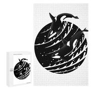 1000 PCS Puzzles pour Adolescents Minimalist Killer Whale Puzzles pour Adultes Jeux Relaxants Assemblage De Motifs Interaction Parent-Enfant 1000 PCS
