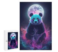 1000 PCS Puzzles pour Adolescents Mystical Panda with Moon and Smoke Puzzle, Jouet, Décoration Murale, Difficile, Original, Cadeaux d'anniversaire Et De Noël 1000 PCS