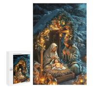 1000 PCS Puzzles pour Adolescents Nativity Scene Holy Puzzle pour Adultes : Jeu De Rapidité Manuelle pour Anniversaire, Noël 1000 PCS