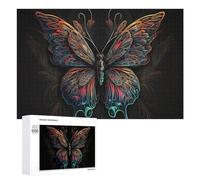 1000 PCS Puzzles pour Adolescents Neon Butterfly Artwork Jeux De Puzzle Relaxants, Amusants Et Humoristiques : des Cadeaux d'anniversaire Et De Noël Uniques 1000 PCS