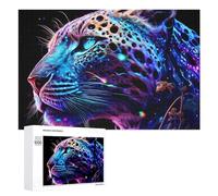 1000 PCS Puzzles pour Adolescents Neon Leopard Portrait Puzzles pour Adultes Jouets Anti-Stress Défi Difficile Cadeaux Et Anniversaires Uniques 1000 PCS