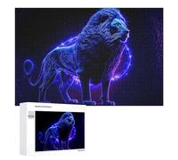 1000 PCS Puzzles pour Adolescents Neon Lion Digital Artwork -1 Puzzles pour Adultes Jouets Anti-Stress Défi Difficile Cadeaux Et Anniversaires Uniques 1000 PCS