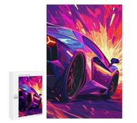 1000 PCS Puzzles pour Adolescents Neon Sports Car Speed Puzzles pour Adultes Assemblage De Motifs Stimule Le Cerveau Jeux Et Jouets Stimulants 1000 PCS