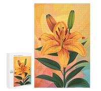 1000 PCS Puzzles pour Adolescents Orange Lily Flower Art Print Puzzles pour Adultes - Jeu Difficile Et Stimulant À Compléter - Jouets De Jeu Stimulants 1000 PCS