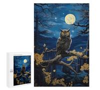 1000 PCS Puzzles pour Adolescents Owl Under Moonlight Puzzles pour Adultes Et Familles : Les Jeux Améliorent La Mémoire Et Stimulent Le Cerveau
