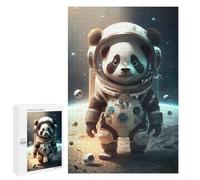 1000 PCS Puzzles pour Adolescents Panda Astronaut on Moon Puzzles pour Adultes Et Familles : Les Jeux Améliorent La Mémoire Et Stimulent Le Cerveau