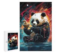 1000 PCS Puzzles pour Adolescents Panda with Ice Cream Puzzles pour Adultes Jouets Anti-Stress Défi Difficile Cadeaux Et Anniversaires Uniques 1000 PCS