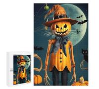 1000 PCS Puzzles pour Adolescents Pumpkin Scarecrow Halloween Puzzle pour Adultes : Jeu De Rapidité Manuelle pour Anniversaire, Noël 1000 PCS