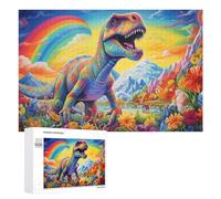 1000 PCS Puzzles pour Adolescents Rainbow Dinosaur Paradise Jeux De Puzzle Relaxants, Amusants Et Humoristiques : des Cadeaux d'anniversaire Et De Noël Uniques 1000 PCS