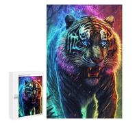 1000 PCS Puzzles pour Adolescents Rainbow Tiger in Flames Puzzles pour Adultes Jouets Anti-Stress Défi Difficile Cadeaux Et Anniversaires Uniques 1000 PCS