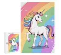 1000 PCS Puzzles pour Adolescents Rainbow Unicorn Cartoon Illustration Puzzle pour Adultes : Jeu De Rapidité Manuelle pour Anniversaire, Noël 1000 PCS